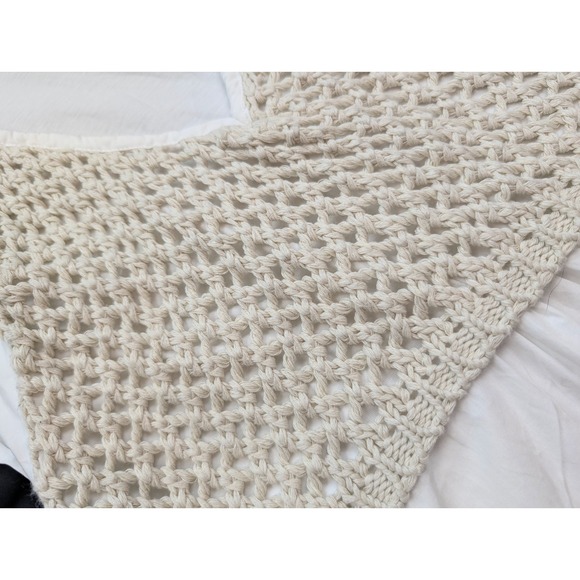 Zara White & Beige Open Crochet Faux Vest Tunic Dress Women's Size Small - Picture 8 of 8